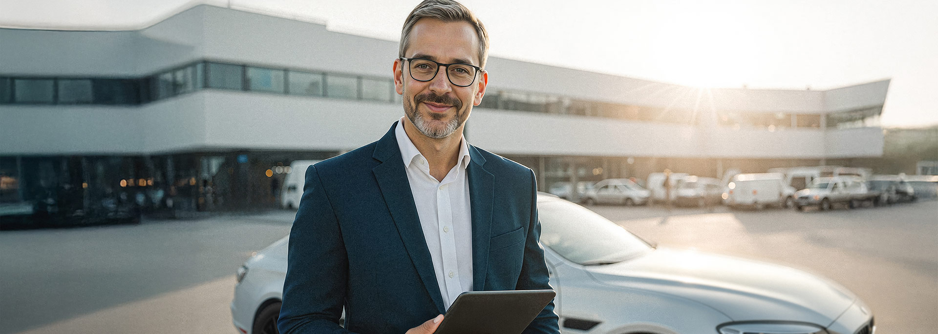 THG-Quote für Ihr Elektrofahrzeug sichern - Deutsche Leasing Mann im Sakko